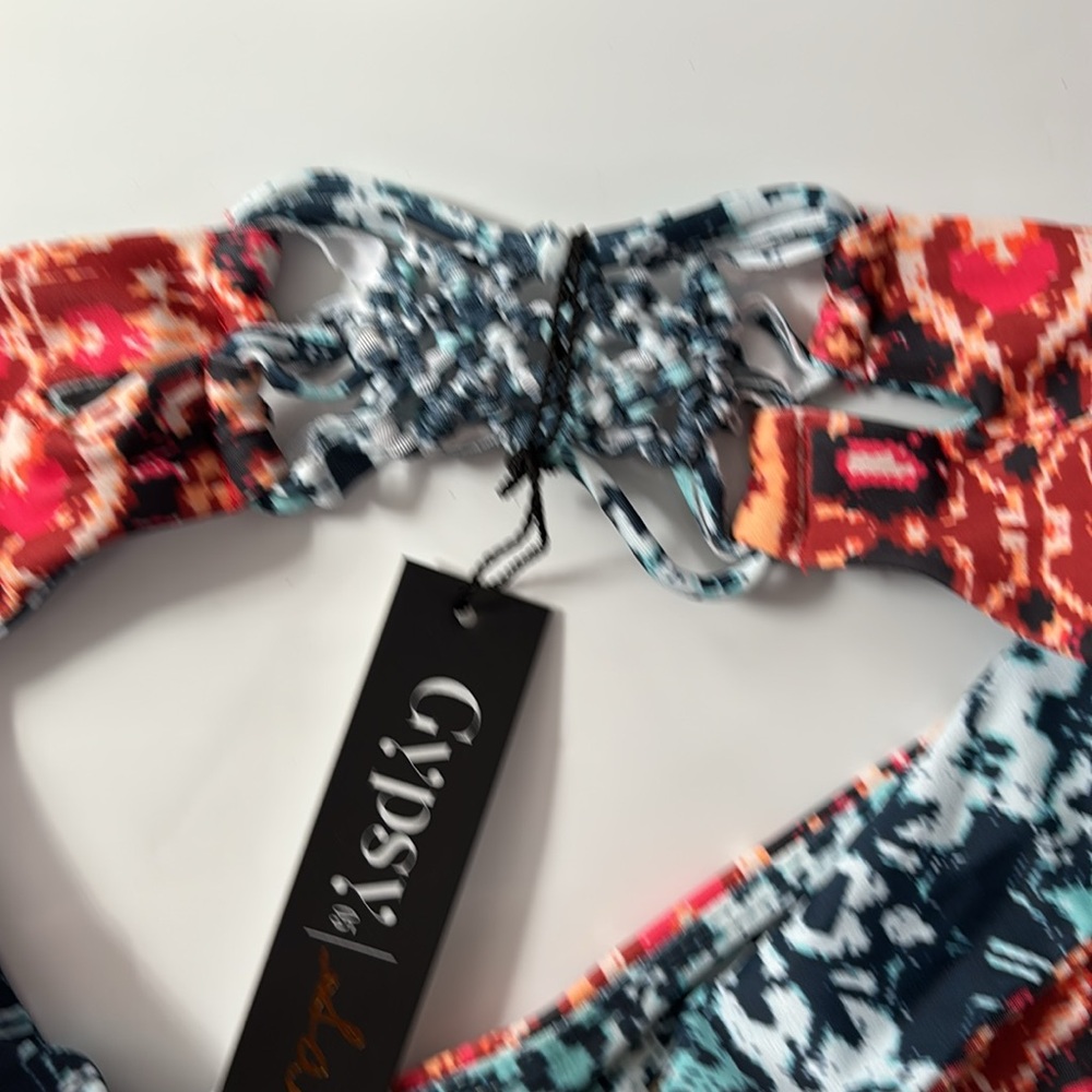 GYPSY 05  Bikini Racerback Top Cheeky Bottoms Multi Aqua - Picture 3 of 7